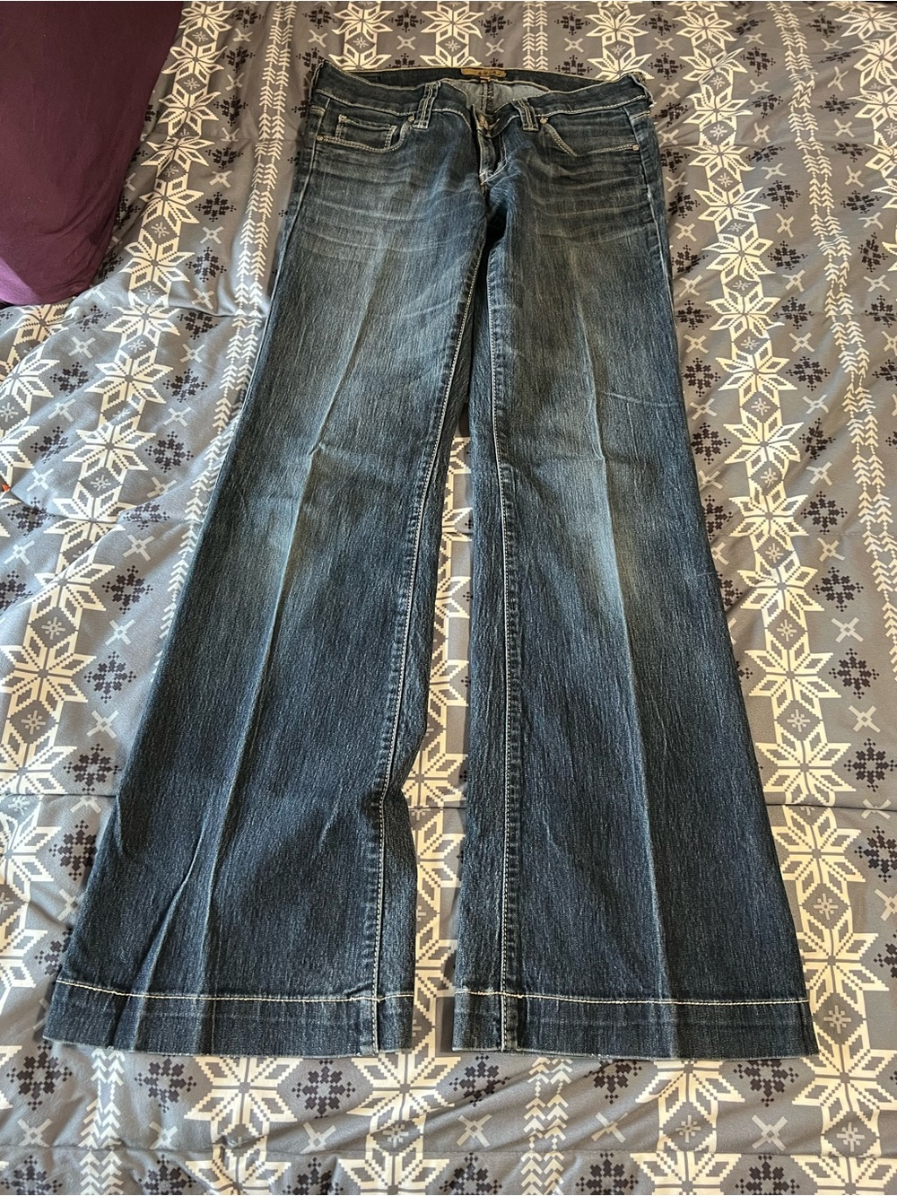 See Thru Soul Dark Blue Wide Leg Jeans